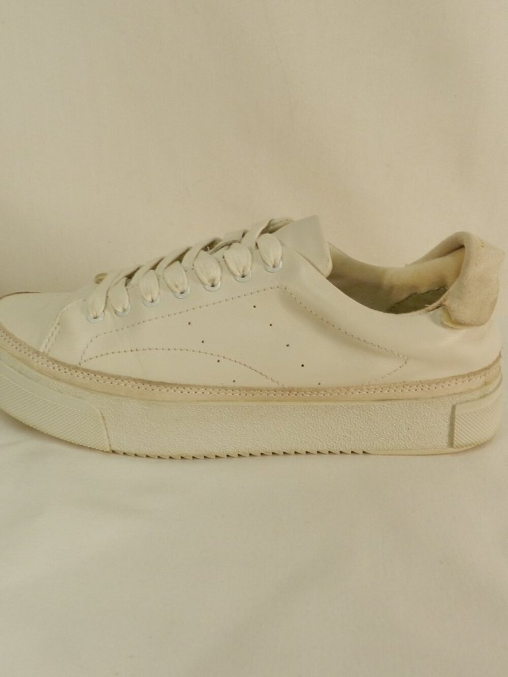 All Saints Leather white sneakers tennis shoes casual platform lace up Size Sz 8